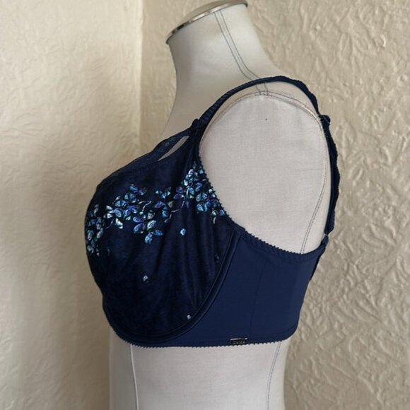 Chantelle Intuition Plunge Underwire Bra Blue 34H - Picture 6 of 8